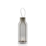 glass lantern 20cm smokey grey