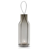 glass lantern 25cm smokey grey