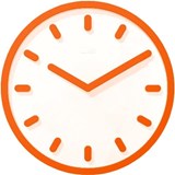tempo relógio de parede laranja