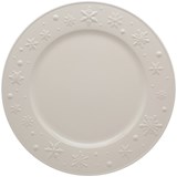 Snowflakes set of 2 charger plates beije