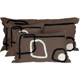 Set of 2 cushion cover triki brownie 45x45cm