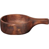wooden bowl with handle, acacia