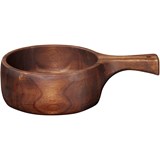 wooden bowl with handle, acacia