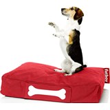 cama para cães doggielounge stonewashed pequena vermelha