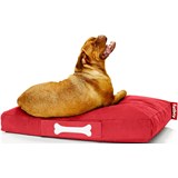 cama para cães doggielounge stonewashed grande vermelha
