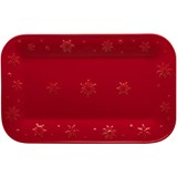 Bordallo Pinheiro Snowflakes platter red