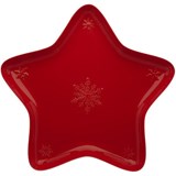 Bordallo Pinheiro Snowflakes taça estrela 37 vermelha