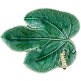 fig leaf with caterpillar