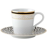 art deco set of 6 coffee cups with saucer
