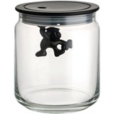 black 12 cm in height  storage jar