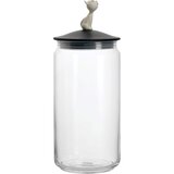 Alessi Miò Black Storage Jar with Black Lid