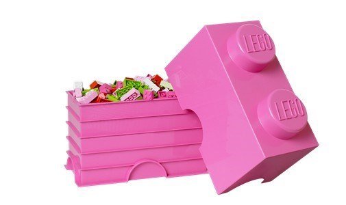 lego storage brick 2 pink